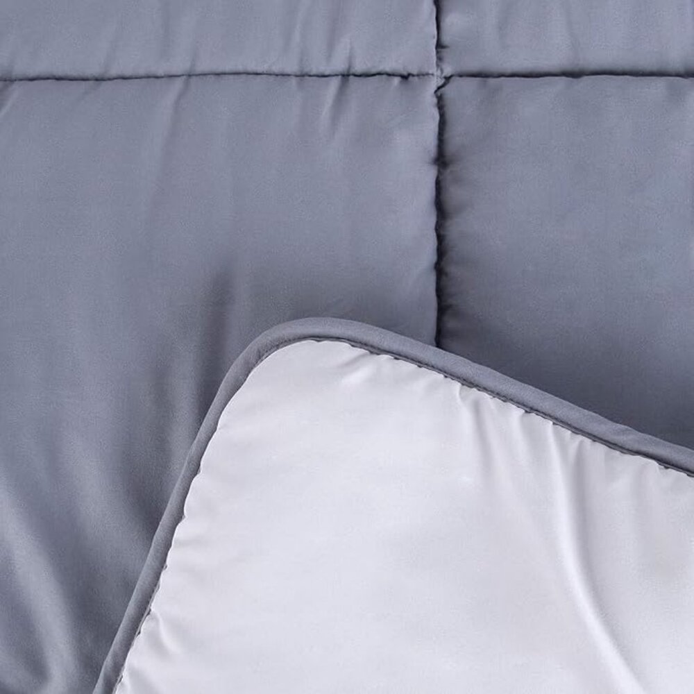 Tadpoles Box Quilted Comforter - Grey - Twin - Picture 4 of 4